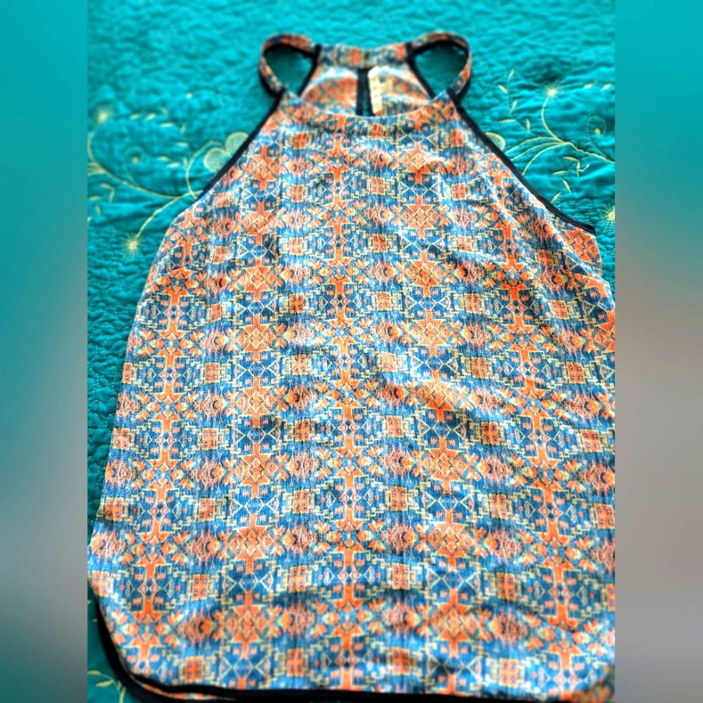 Orange/Blue Print  Tank Top - L